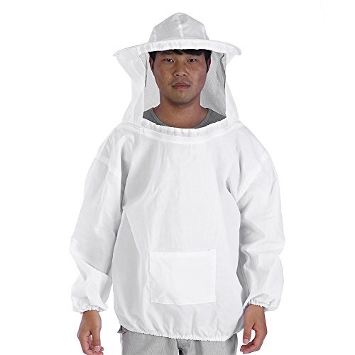 Zerodis Imkerei Anzug Professionell Schutzbekleidung mit Hut und Schleier Bienenzucht Werkzeuge Zubehör Imkerei Ausrüstung für Mann Frauen Weiße Baumwolle