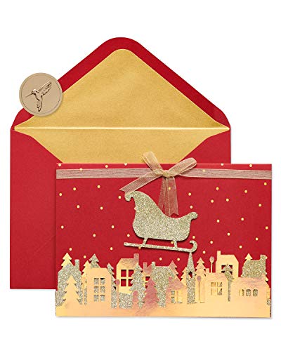 Papyrus Weihnachtskarten mit Umschlägen, Weihnachtsmotiv, Schlitten, 8 Stück