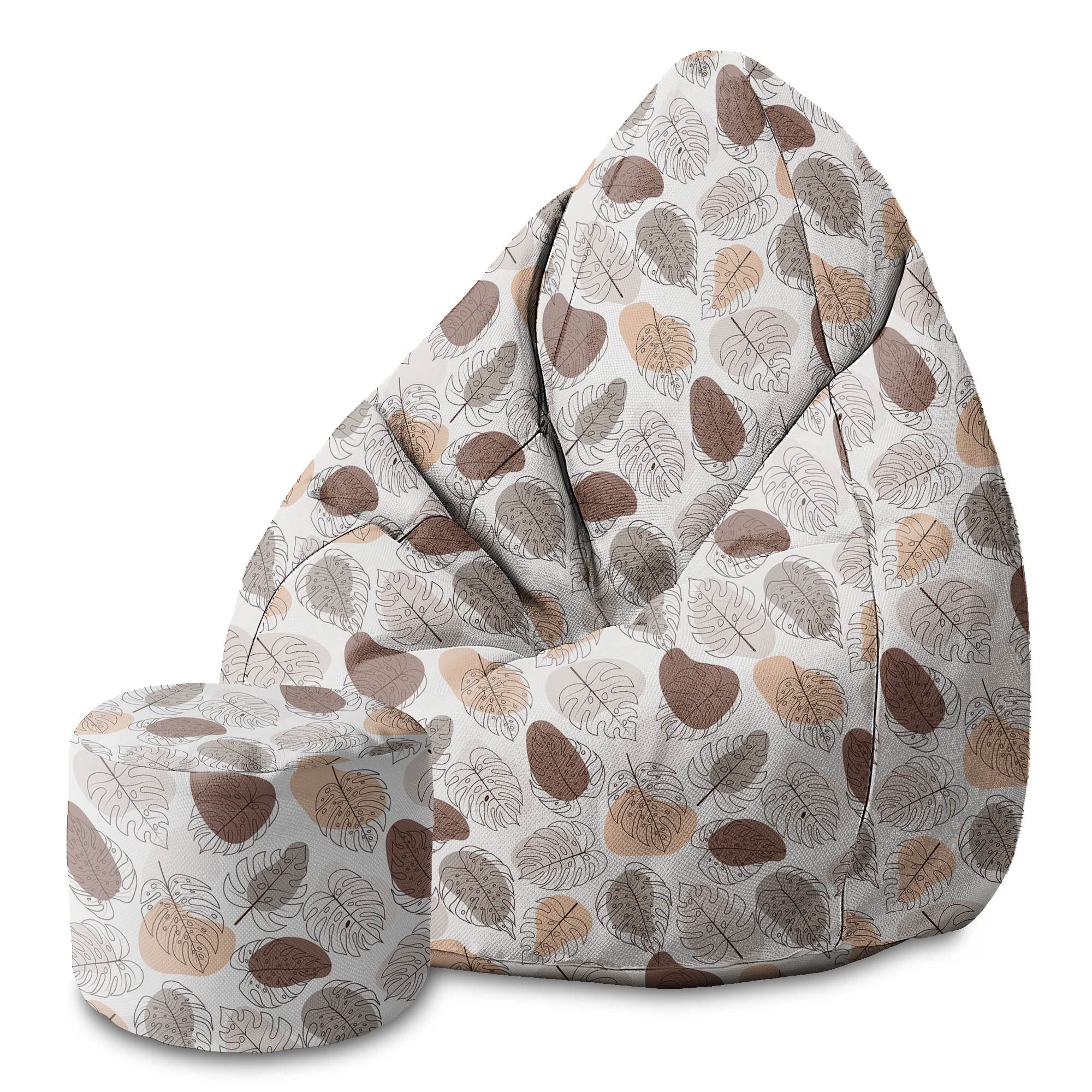 DreamRoots Bean Bag 80x80x120cm - Sitzsack mit Lehne und Hocker und Bezug - Sitzkissen Boden - Chill Sack - Bubibag Sitzsack - Sitzsack mit Füllung - Sitzsack Erwachsene mit Füllung M-Lichtblum1