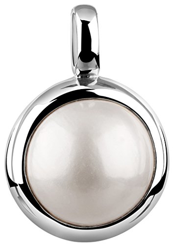Nenalina Kettenanhänger Mabe-Perle Klassisch Elegant Rund 925 Silber