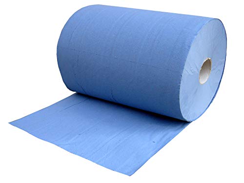 Putzpapier 3-lagig blau 1.000 Blatt (36 x 33 cm) saugstark reißfest, Reinigungstücher Papierrolle Putztuch Wischtücher