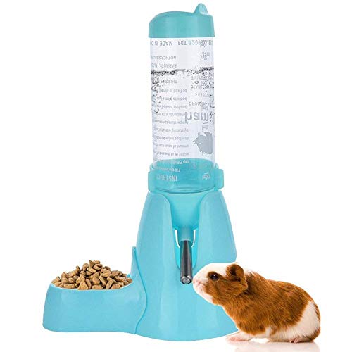 Cxssxling Tränke Kaninchen Wasserspender für kleine Tiere Hamster, Meerschweinchen, Kaninchen, Ratte, Frettchen, Gerbille, Chinchilla, 125 ml, Blau