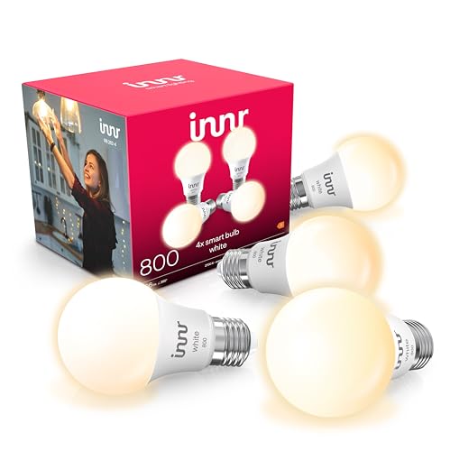 innr Zigbee E27 LED Warmweiss Dimmbar, Smart Lampe, Funktioniert mit Philips Hue*, Amazon Echo (4th Gen) und SmartThings, 806 Lumen, 4-Pack