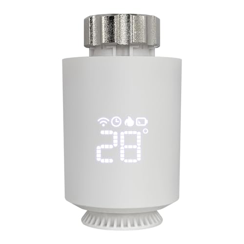 Smartes Heizkörperthermostat Zigbee 3.0, WiFi Zusatzprodukt Kompatibel mit Alexa,Google Home,Smart TRV Thermostat Heizung,Steuerung per APP (Zigbee 3.0)