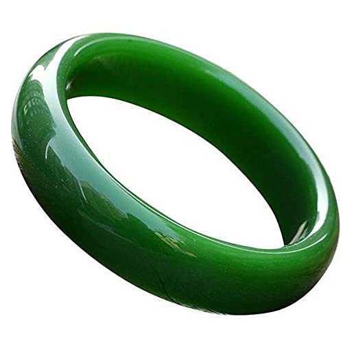 YQJY Jade Armband für Frauen,Damen Klassischer Grüner Jade Armreif Natürlicher Jadeit Jade Armreif,Feine Damen Jade Armbänder,Innerdiameter58-60mm