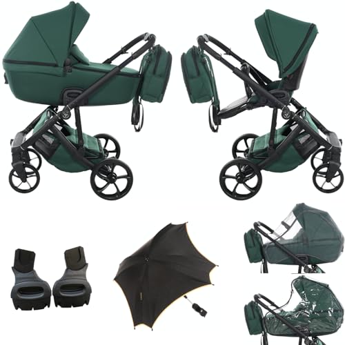 Neuheit! Original Junama Termo Tex V3 Modulare Systeme Kombikinderwagen 2in1 + Original Adapter Exclusive Prams (03 grün)