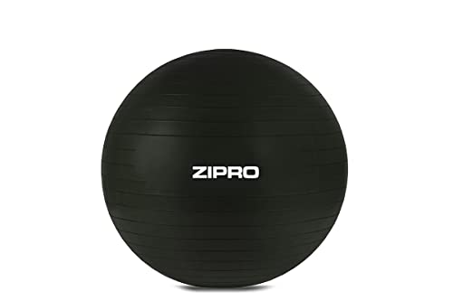 Zipro Dicker Gymnastikball, Anti-Burst Pilates Ball, 75 cm sitzball büro, für Balance, Yoga als Fitness Kleingeräte und Balance Stuhl im Gym-Home-Büro, Schwarz