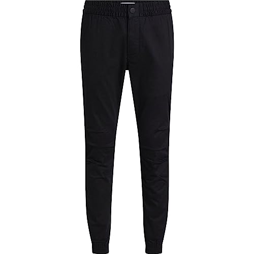 Calvin Klein Jeans Herren Monologo Casual Badge Chino Gewebte Hose, Ck Black, XL