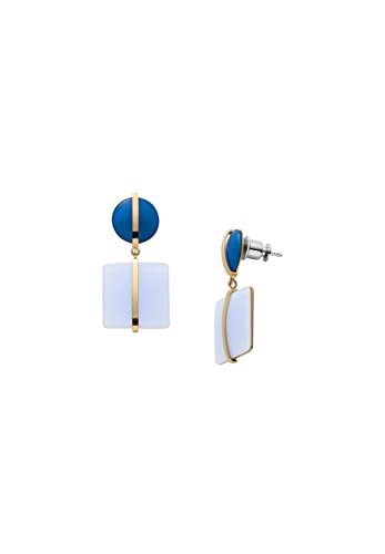 Skagen Ohrringe Für Frauen Meerglas, Länge: 27.2mm, Breite: 14mm, Höhe: 3.1mm Gold-Edelstahl-Ohrringe, SKJ1575710