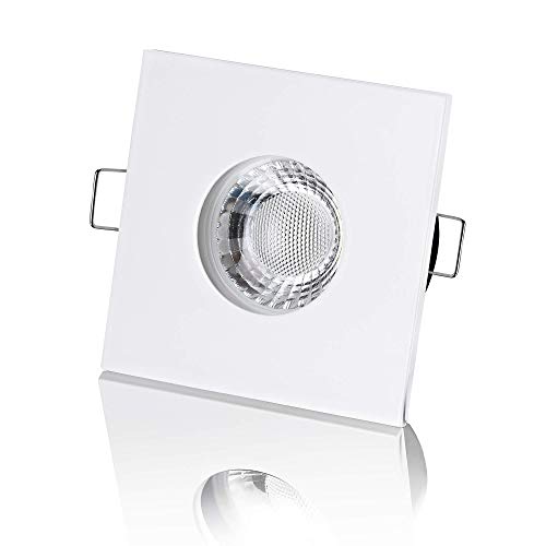 lambado® Premium LED Spots IP65 Flach für Badezimmer in Weiss - Moderne Deckenstrahler/Einbaustrahler für Außen inkl. 230V 5W Strahler neutralweiß dimmbar - Hell & Sparsam