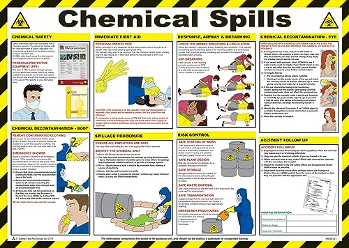 Safety First Aid A608T Poster Chemicals Spills, 59 x 42 cm