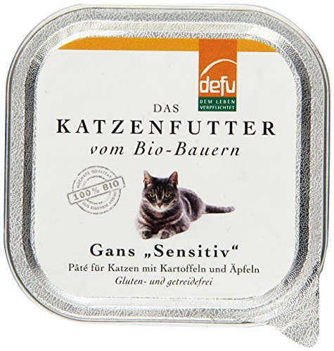 defu Katze | Paté Bio Gans Sensitive | Premium Bio Katzenfutter nass (16x100g)