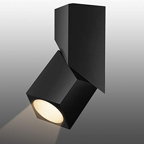 Budbuddy 1-flammige LED Deckenlampe 12W Schwenkbar Spotleuchte Drehbar Deckenleuchte Schwarz Deckenspot Neutralweiß Lichtfarbe Deckenstrahler