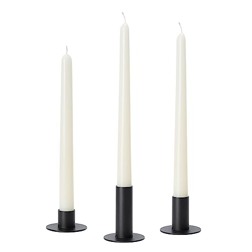 3PCS Satz schwarzer Kerzenständer, dekorative Metall-Kerzenhalter für Kegelkerzen abgestufte Höhen（Kerzen Ausgeschlossen