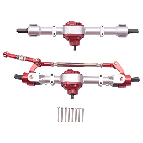roomoon RC Car Front & Rear Complete Axle for MN D90 D91 D96 D99S MN90 MN96 MN99 MN99S 1/12 RC Car Upgrade Parts,Silver