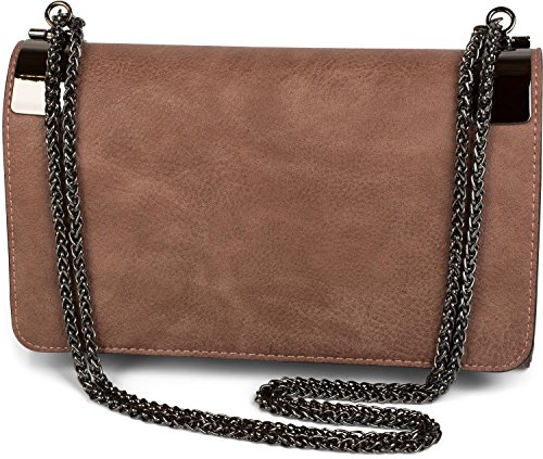 styleBREAKER Clutch, Abendtasche mit Metallspangen und Gliederkette, Vintage Design, Damen 02012046, Farbe:Altrose dunkel