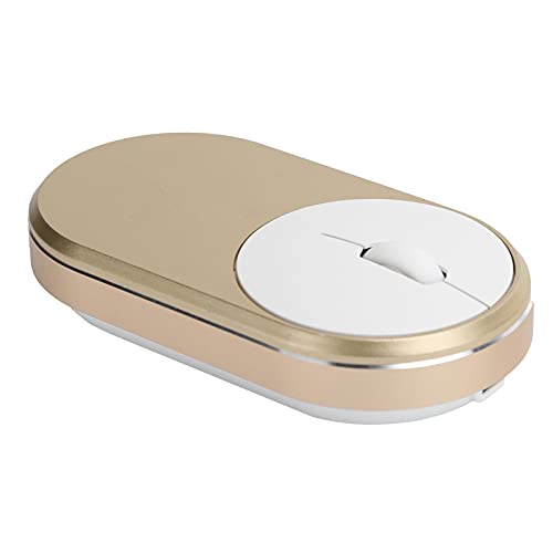Heayzoki 2,4-G-Funkmaus, Aufladbare Optische Bluetooth-Maus, USB-Plug-in-Notebook-Bürozubehör mit Glänzender Außenseite und Stoßfest.((Golden))