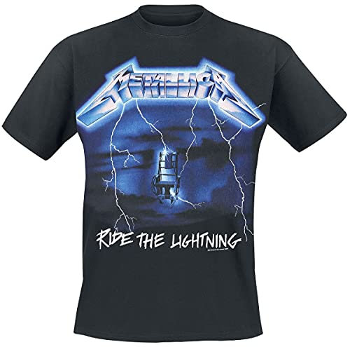 Metallica Herren Ride The Lightning Tracks_Men_bl_ts: M T-Shirt, Schwarz (Black Black), Medium