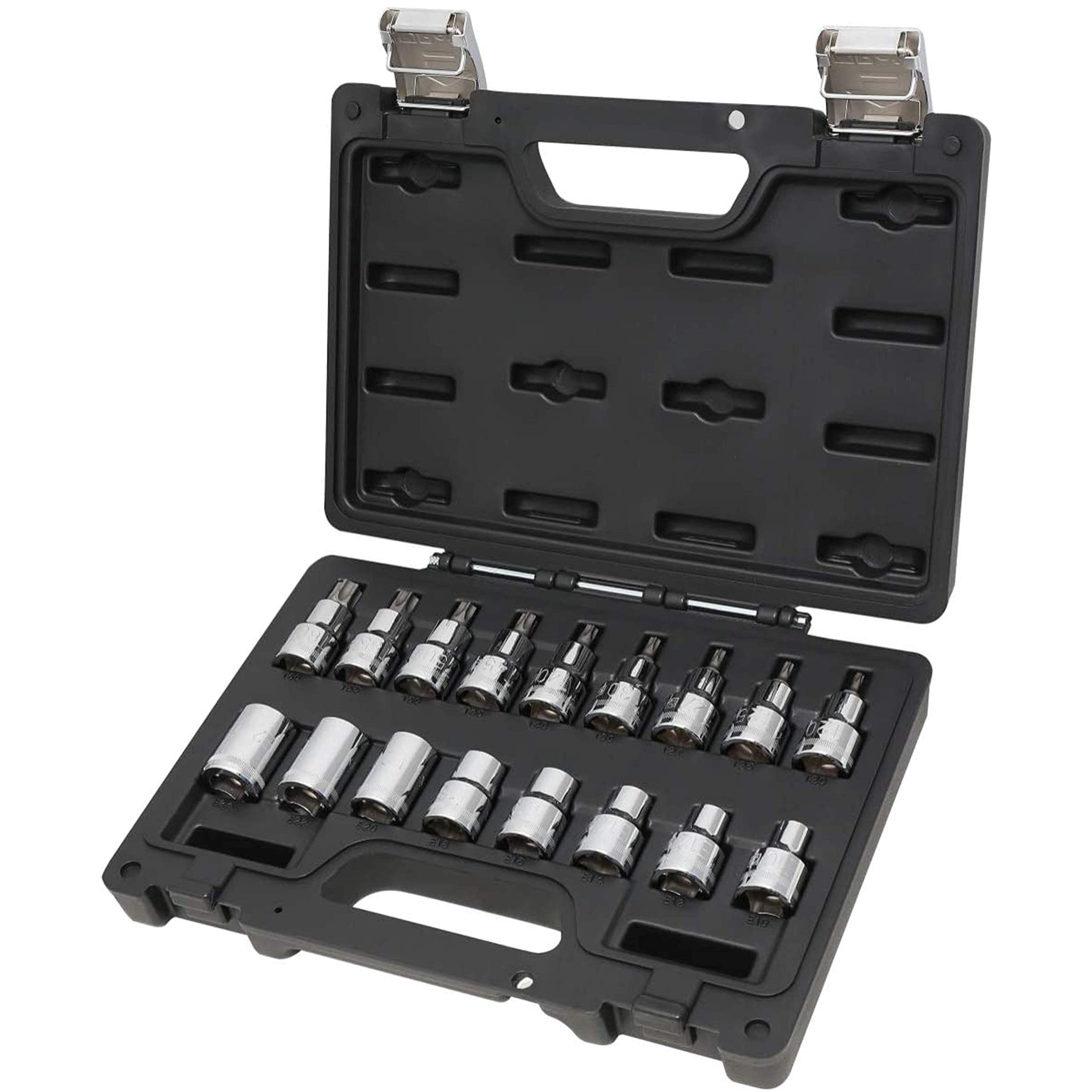 Beta 923E-FTX/C17 Steckschlüssel für Torx-Schrauben Steckschlüssel Set (1/2 Zoll, 17 Steckschlüssel, hochwertige Materialien, robust und langlebig, verschiedene Größen)