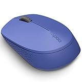 Rapoo Optische Maus, kabellos, Multi-Modus, leise, M100 Zoll (Bluetooth, Computermaus, Design, mit Tasten und Scrollrad) Blau