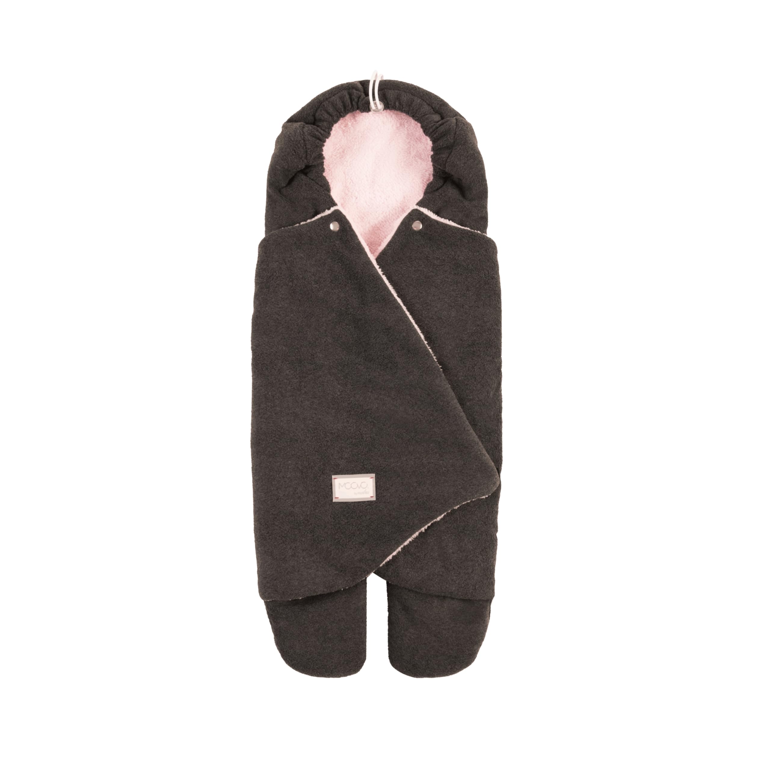 Nuvita 9100 Cuddle | Weicher Schlafsack mit verstellbarer Kapuze | Perfekt von 0 bis 10 Monaten (80 cm) | Beständig gegen Temperaturen bis zu 8°C, Wasser und Wind | Anthrazit/Rosa