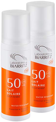 2er Pack Alga Maris Sonnenmilch LSF50 100ml | BIO zertifizierte Naturkosmetik von Laboratoires de Biarritz | mit Sofortschutz und ohne Weißeleffekt