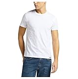 Lee Herren Twin Pack Crew T shirts, Weiß, L EU