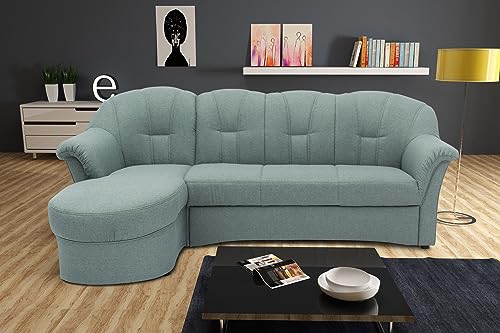 DOMO. collection Couch mit Longchair, Polstermöbel, Ecksofa, L-Form, Eckcouch, Sofa, eisblau, 142 x 233 cm