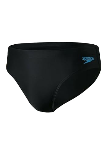 Speedo Tech Panel 7 cm Brief Am Slip, Herren, Black/Mango/Pool, 30