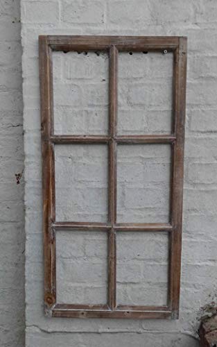 Deko-Impression Fenster Sprossenfenster Bilderrahmen Wanddekoration Holz braun 85 x 43
