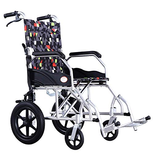 Manueller Rollstuhl aus Aluminiumlegierung, leichter Rollstuhl für ältere Menschen, Auto für ältere Menschen, manueller tragbarer Trolley, zusammenklappbar, kompakt und einfach zu verstauen,