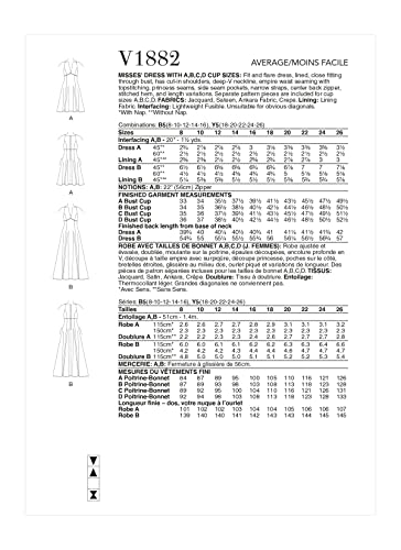 Vogue Patterns V1882Y5 Damenkleid Y5 (18-20-22-24-26)