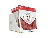DOKAS Getreidefreier Premium Snack in Streifen für Hunde – Aus Entenbrustfilet, 900 g (4er Pack)