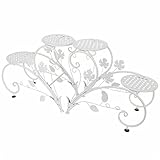 HUIJK Blumenstand Metall Blumenhocker Weiß Blumenständer Pflanzentreppe 2er Set für 4 Pflanztopf, Schönes Design, Haltbares Blumenstand