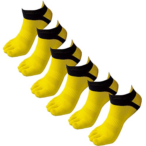 Panegy Sport Laufende Zehensocken 6 Paar Sneaker Socken Männer Baumwolle Atmungsaktiv Sportsocken