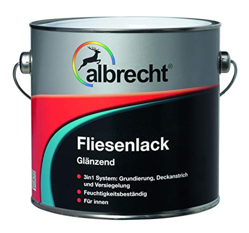 Albrecht 3400605770901002500 Fliesenlack glänzend weiß 2,5l