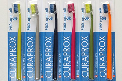 Super Weich Zahnbürste 6 Pinseln Curaprox Super Soft 3960. Bessere Reinigung & Medium Weichheit im Dashing Farben für Sie & Ihn