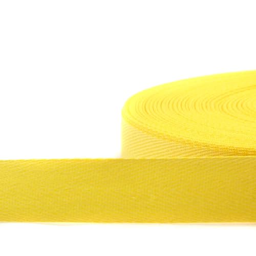 nts Nähtechnik 50m Rolle Köperband, Nahtband aus 84% Baumwolle (gelb, 25 mm)