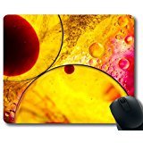 (Precision Lock Edge Mouse Pad) Abstract Water Oil Macro Water Bubbles Circle Gaming Mouse Pad Mouse Mat for Mac or Computer