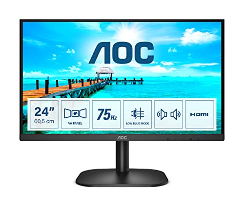 AOC 24B2XDAM 60 cm (23.8 Zoll) Monitor (DVI, HDMI, 1920x1080 Pixel, 75 Hertz schwarz