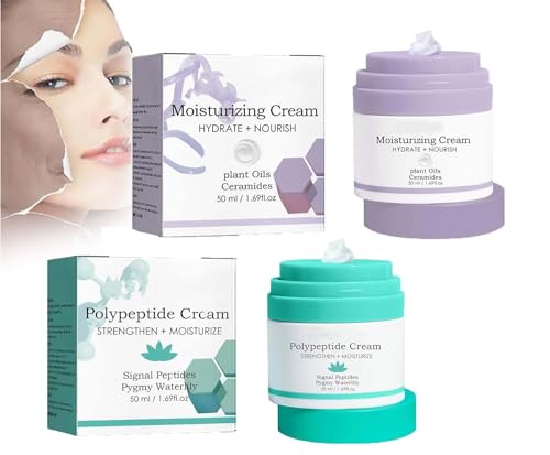 Elephant Polypeptide Cream – Ultra-feuchtigkeitsspendende Gesicht Feuchtigkeitscreme für jugendliche Ausstrahlung, Reduzierung von Hautunreinheiten (Lila + Grün)