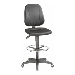 bimos Arbeitsdrehstuhl Unitec mit Gleiter und Fußring und Stoff schwarz Sitzhöhe 580-850 mm