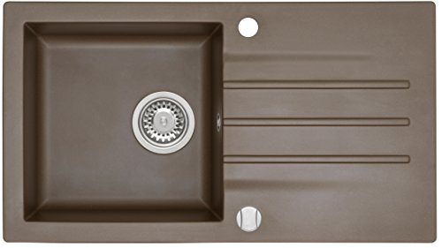 AXIS KITCHEN Mojito 40 Küchenspüle Farbe Axis Dark Chocolate Braun Material Axigranit 50er Unterschrank Spülbecken Siphon, Exzenterbedienung