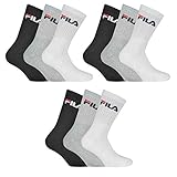 FILA 9 Paar Socken, Frottee Tennissocken mit Logobund, Unisex (3x 3er Pack) (Classic Mix (Schwarz; Weiß; Grau), 35-38 (3-5 UK))