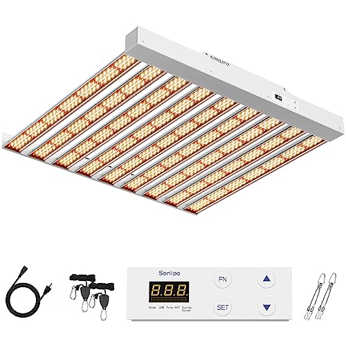 SPF4000 PRO LED Grow Light 400W with Full Spectrum Veg & Bloom Dimmer Timer - 5x5ft Coverage Sunlike Grow Lamps for Indoor Plants - Seeding, Flowering, and Plant Growth LED Plant Light Fixture