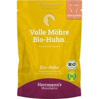 24 x 100 g | Herrmanns | Bio-Huhn mit Karotte Selection | Nassfutter | Katze