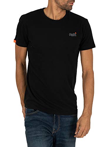 Superdry Herren ORANGE Label Vintage EMB Tee T-Shirt, Schwarz (Black 02A), X-Small