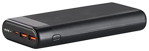 reVolt Powerbank Schnell: USB-Powerbank mit 20 Ah, kompakt, Quick Charge & USB C PD bis 65 Watt (Powerbank Typ C)
