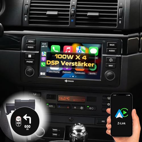 DYNAVIN Android Autoradio Navi für BMW 3er E46, mit 4*100W DSP Verstärker | DAB+ Radio; Kompatibel mit Wireless Carplay und Android Auto: D8-E46 Premium Flex