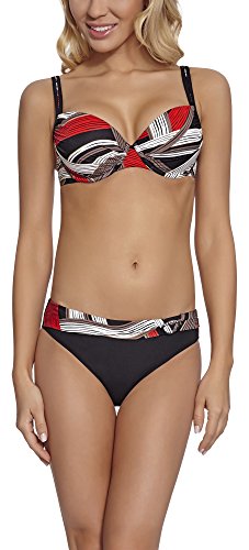 Feba Figurformender Damen Push Up Bikini D1N32L1 (Muster-13DK, Cup 80 E/Unterteil 40)